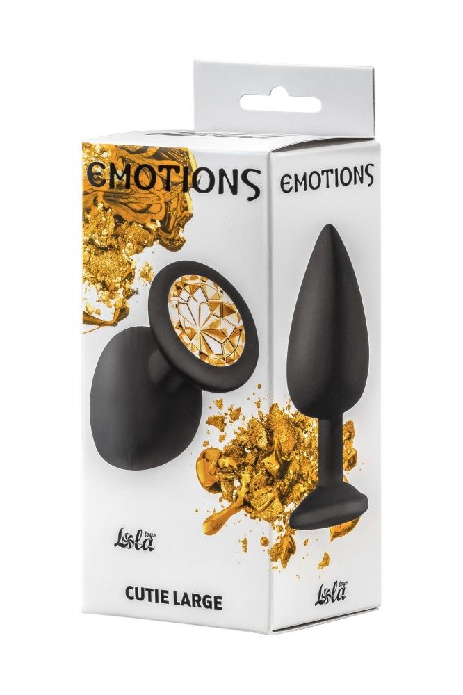 Анальная пробка Emotions Cutie Large Black  golden crystal 4013-07Lola