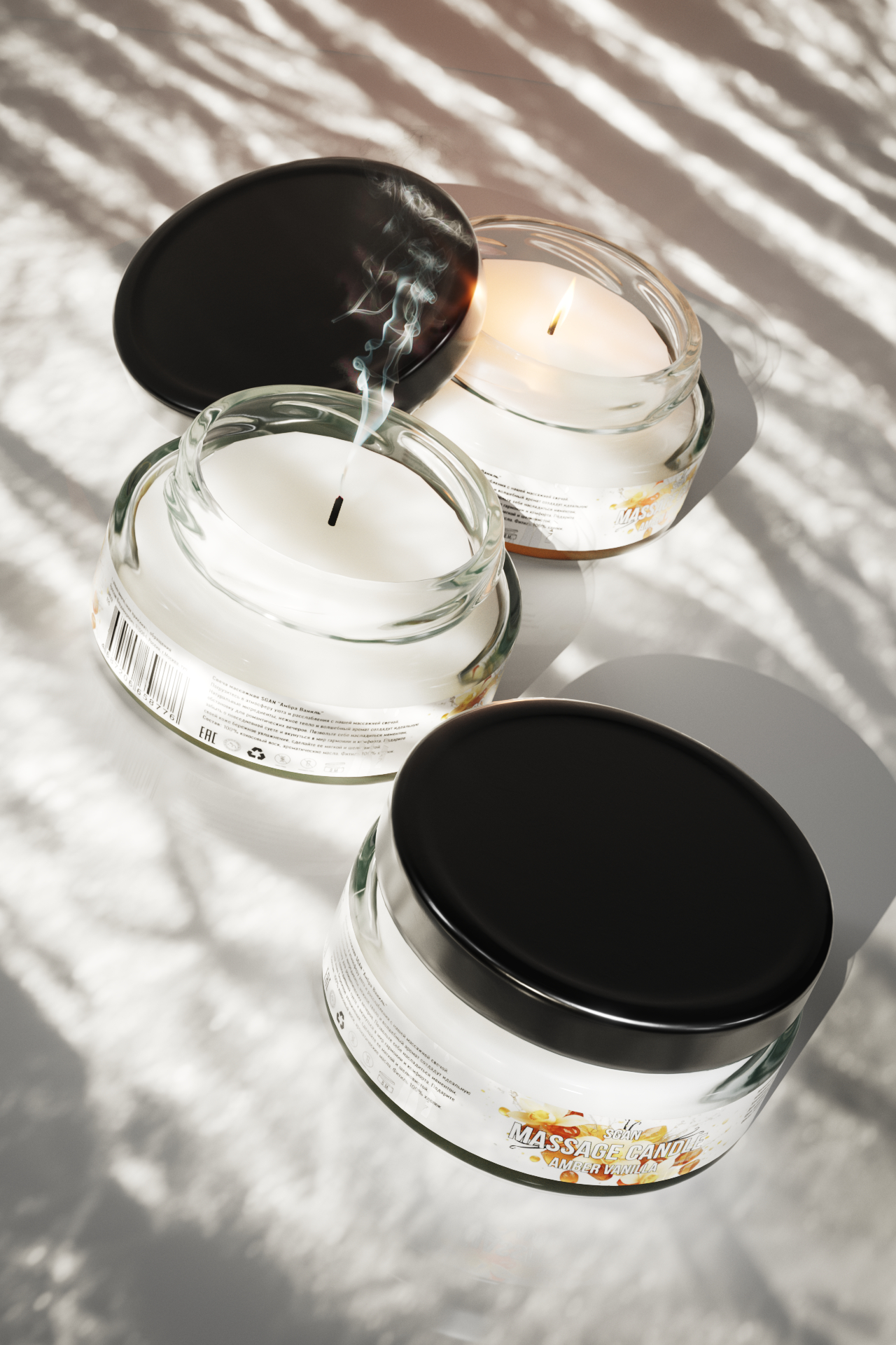 Твёрдое массажное масло SGAN Амбра–ваниль 50 мл 8776sg