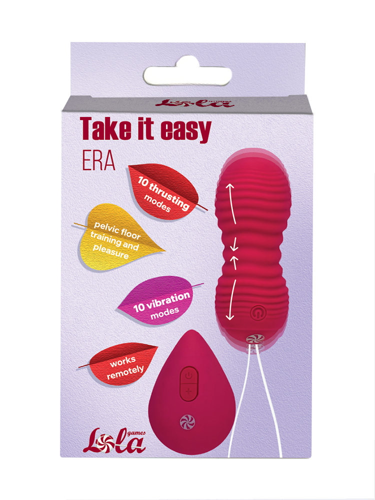 Пульсирующие виброшарики на пульте Take it Easy Era Wine Red 9021-09lola