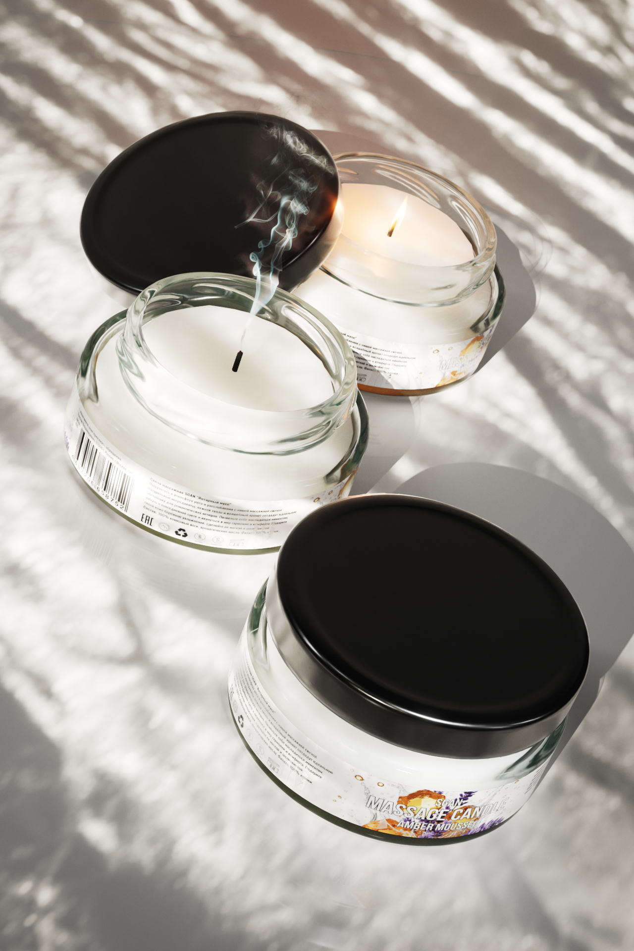 Твёрдое массажное масло SGAN Янтарный мусс 50 мл 8752sg