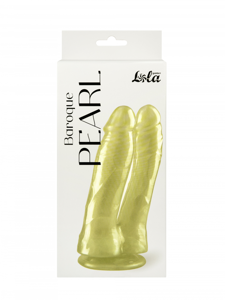 Двойной перламутровый дилдо Baroque Pearl Золотистый 9900-01lola