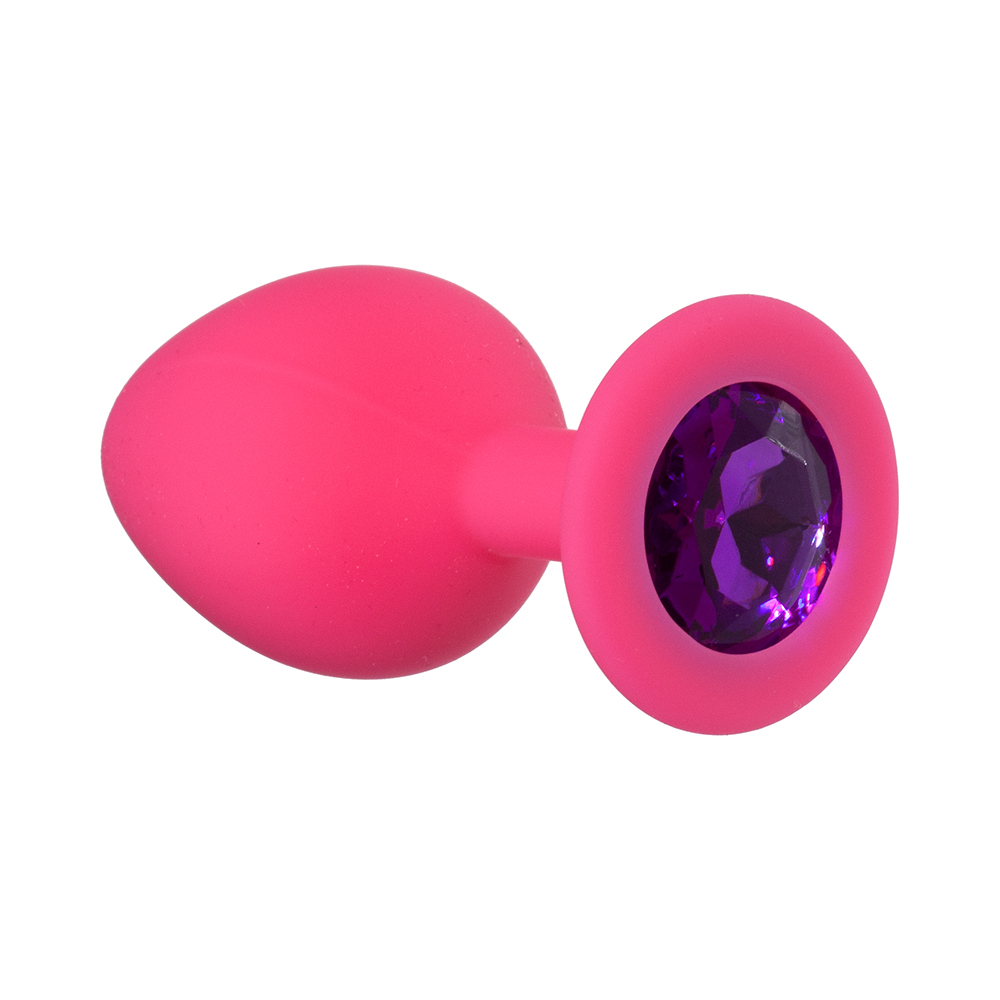 Анальная пробка Emotions Cutie Medium Pink dark purple crystal 4012-02Lola