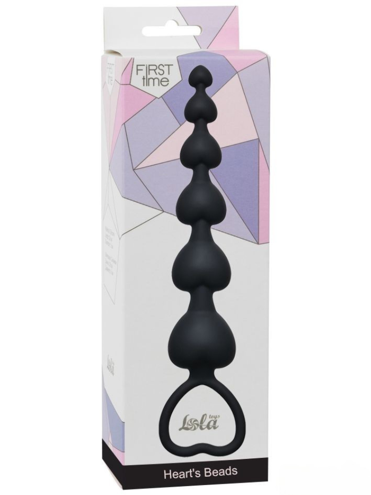 Анальная цепочка Hearts Beads Black 4101-03Lola