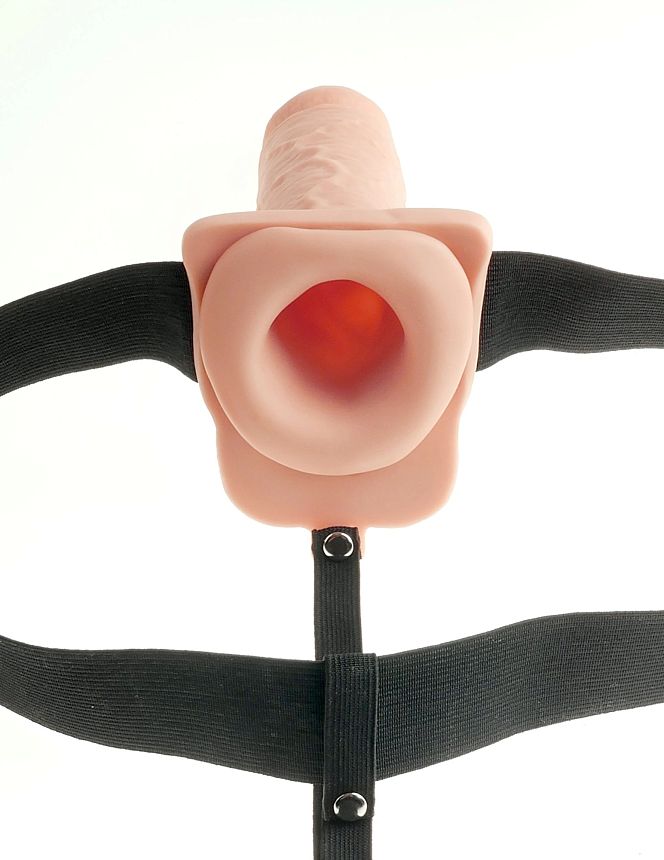 Страпон Fetish Fantasy Series 7" Hollow Strap-On - Flesh/Black Pipedream 339121PD