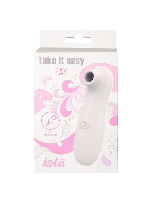 Перезаряжаемый вакуумно-волновой стимулятор Take it Easy Fay White 9023-01lola
