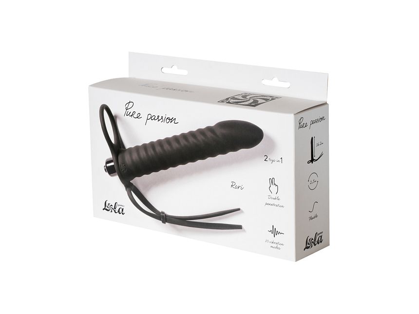 Вибронасадка для Двойного Проникновения Pure Passion Rori Black 1205-01lola