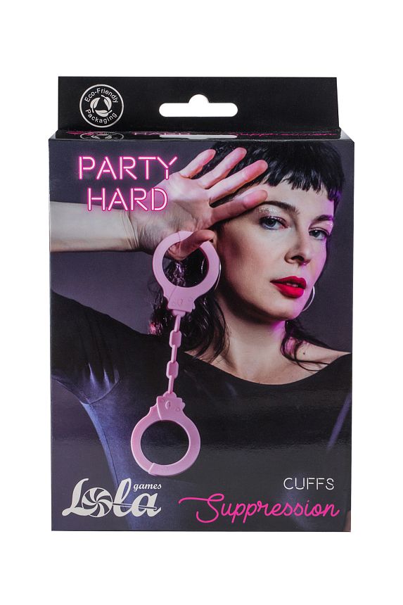 Силиконовые наручники Party Hard Suppression Pink 1167-03lola