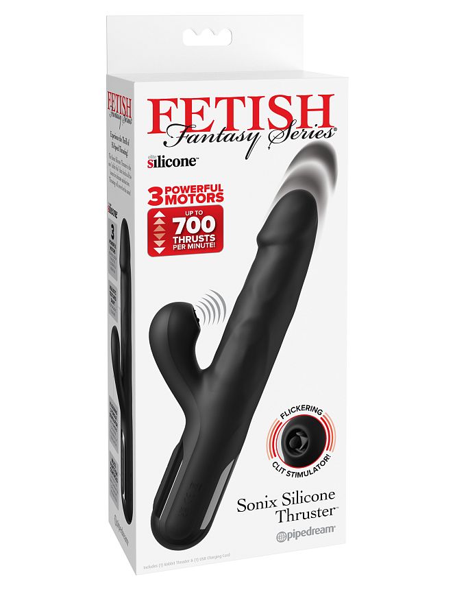 Вибратор c тройной стимуляцией Sonix Silicone Thruster 456523PD