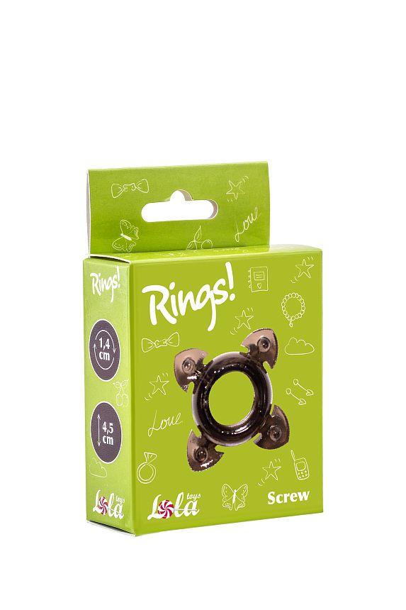 Эрекционное кольцо Rings Screw black 0112-41Lola