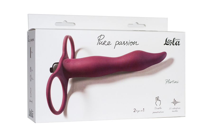 Вибронасадка для двойного проникновения Pure Passion Flirtini Wine red 1204-02lola