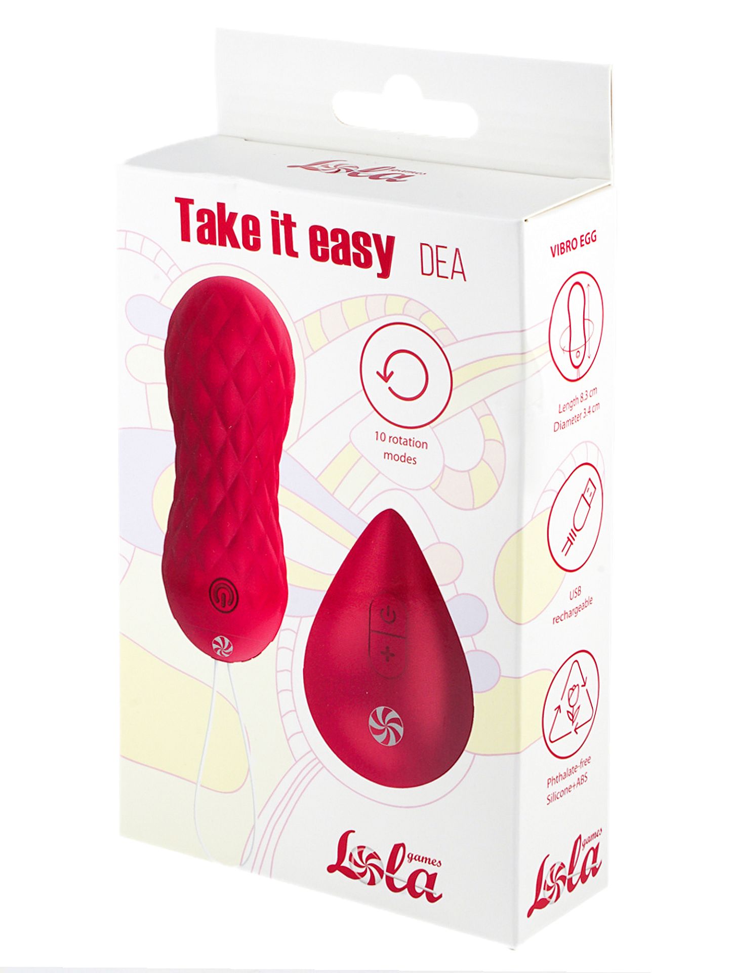 Вращающиеся виброшарики на пульте Take it Easy Dea Wine Red 9021-07lola