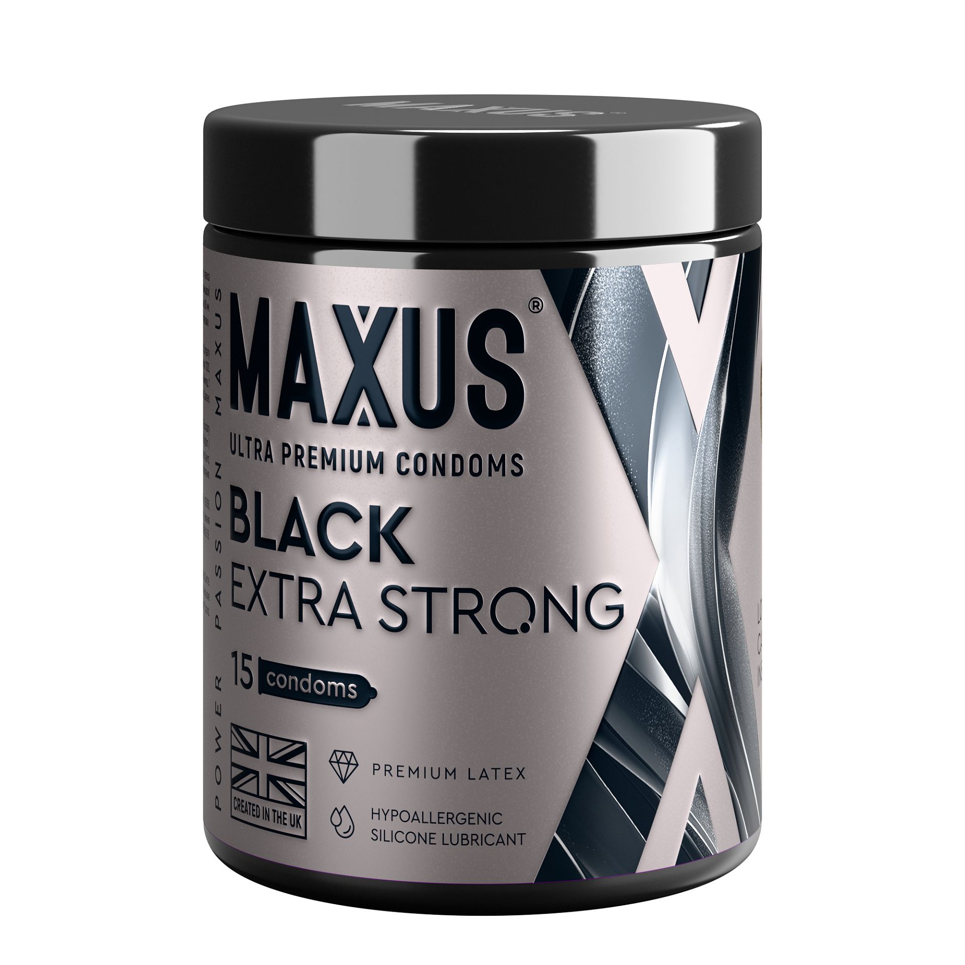 Презервативы MAXUS Extra Strong утолщенные №15 (черные) 7806mx