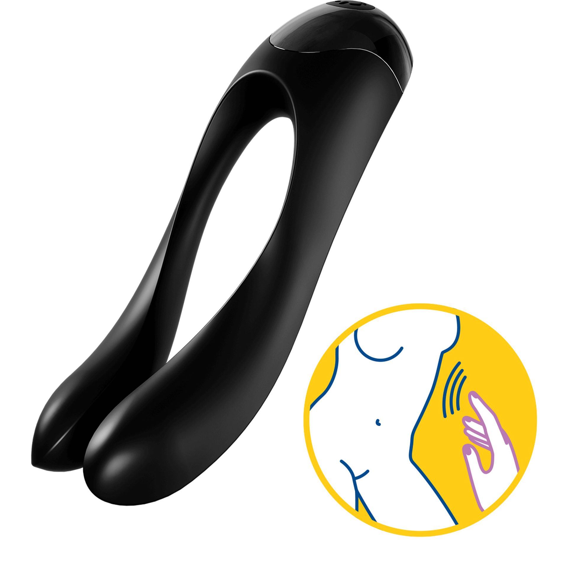 Универсальный Пальчиковый Вибратор Satisfyer Candy Cane Black 004136SA