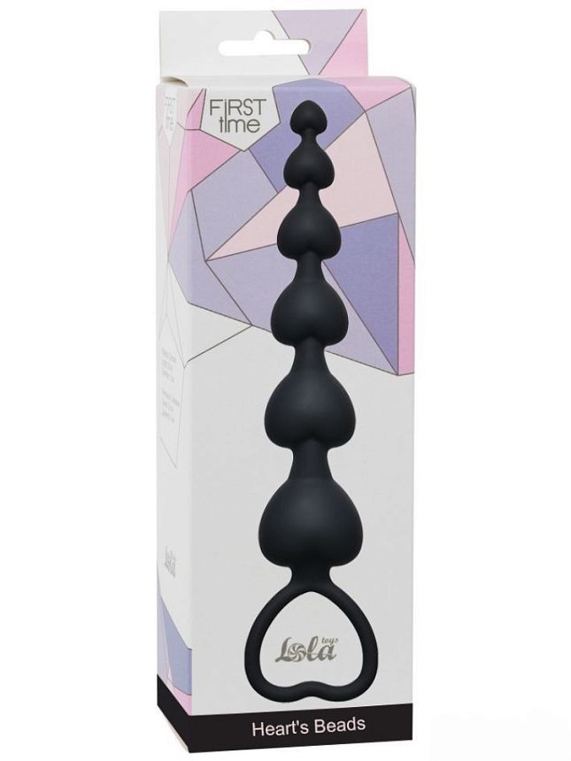 Анальная цепочка Hearts Beads Black 4101-03Lola